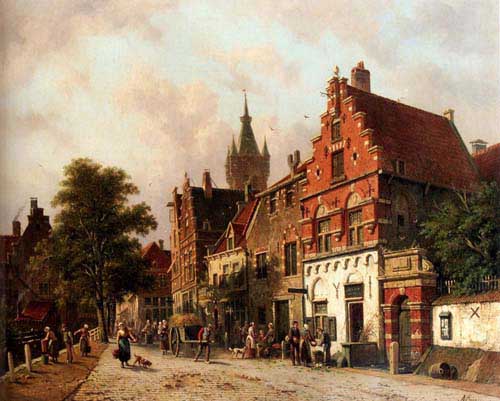 Painting Code#20049-Eversen, Adrianus(Netherlands): A View In Delft