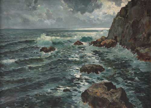 Painting Code#20071-Felice Giordano(Italy): Waters off Capri