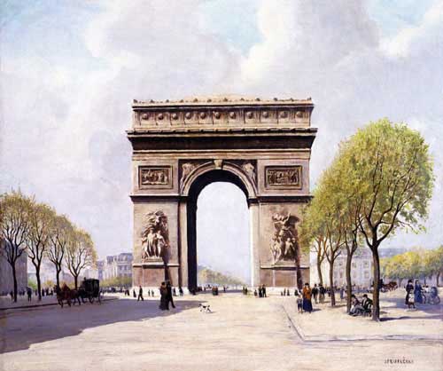 Painting Code#2263-Jean-Francois Raffaelli - The Arc de Triomphe