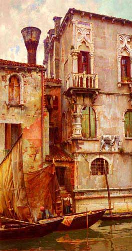 Painting Code#2689-Logsdail, William(France): A Venetian Backwater