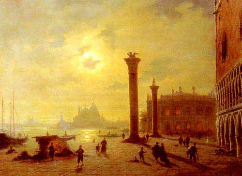 Painting Code#2698-Mecklenburg, Ludwig(France): The Piazetta, Venice