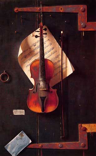 Painting Code#3392-Harnett, William Michael(USA): The Old Violin