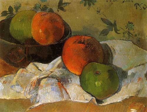Painting Code#3696-Gauguin, Paul - Apples and Bowl