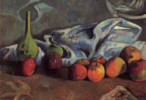 Painting Code#3698-Gauguin, Paul - Still Life with Apples and Green Vase