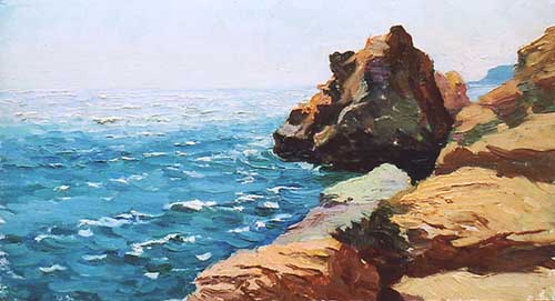 Painting Code#40042-Sosnovsky Vladimir: Sea Rocks of Odessa