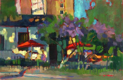 Painting Code#40043-Perec Ludmilla: Cafe Under Lilac