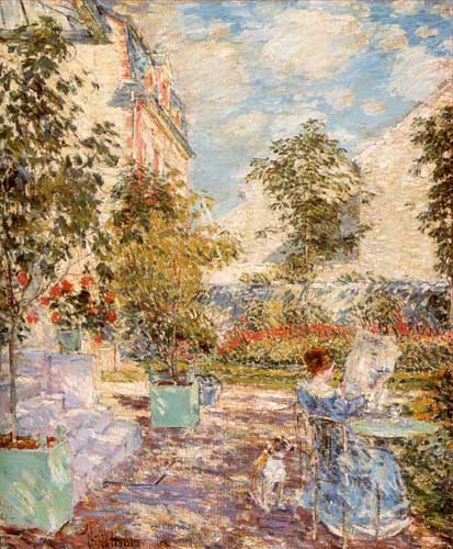 Painting Code#40071-Hassam, Childe(USA): In a French Garden