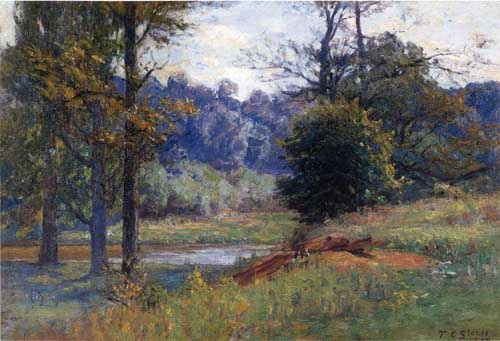 Painting Code#40097-Steele, Theodore Clement (USA): Along the Creek