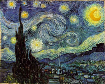 Painting Code#40501-Vincent Van Gogh: The Starry Night, original size: 74 cm x 92 cm