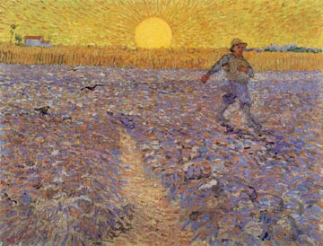 Painting Code#40502-Vincent Van Gogh:Sower with Setting Sun