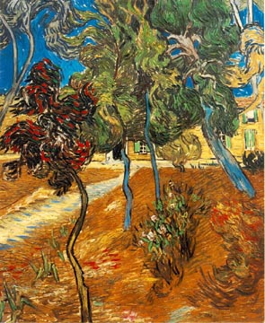 Painting Code#40523-Vincent Van Gogh:Trees in the Asylum Garden