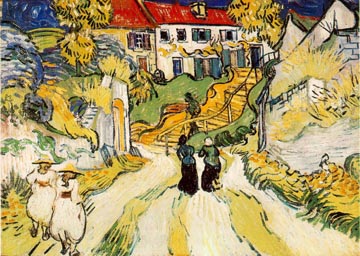 Painting Code#40528-VAN GOGH, Vincent:Village Street and Stairs with Figures