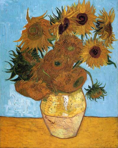 Painting Code#40534-Vincent Van Gogh: Twelve Sunflowers in a Vase, original size: 72x91cm