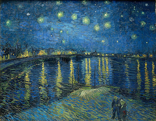 Painting Code#40537-Vincent Van Gogh:Starry Night Over the Rhone