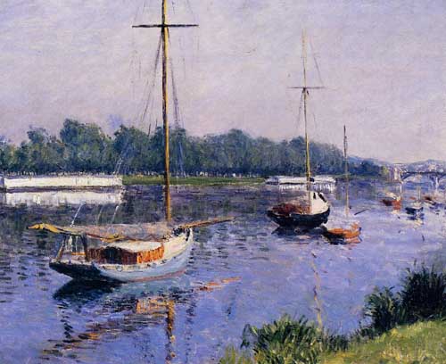 Painting Code#40848-Gustave Caillebotte: The Basin at Argenteuil
