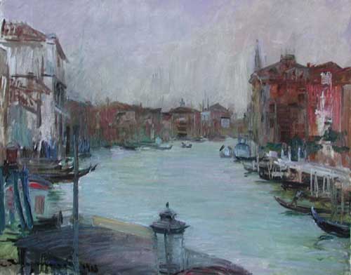 Painting Code#40908-Cipriano Mannucci(Italy): The Grand Canal, Venice
