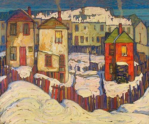 Painting Code#40952-Lawren Harris(Canadian, 1885-1970): Shacks