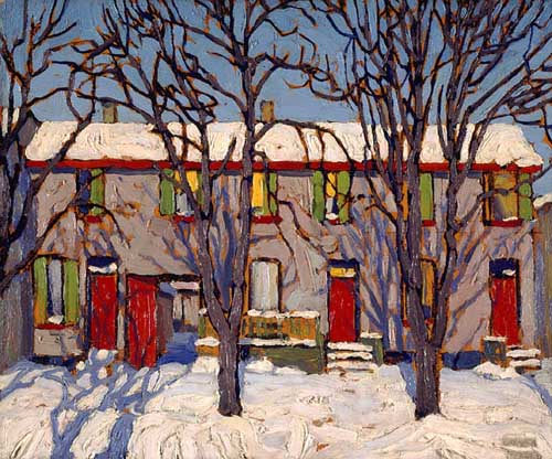 Painting Code#40954-Lawren Harris(Canadian, 1885-1970): Toronto Houses