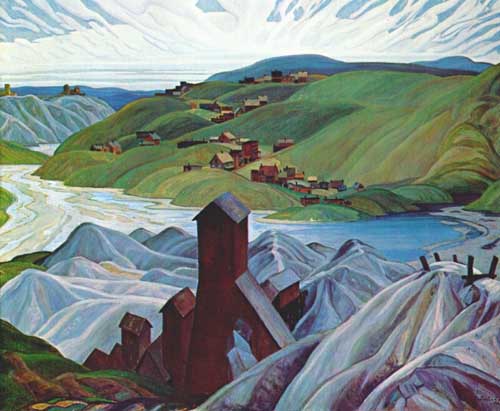 Painting Code#40957-Franklin Carmichael(Canadian, 1890-1945): A Northern Silver Mine