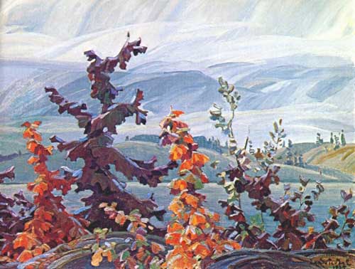 Painting Code#40959-Franklin Carmichael(Canadian, 1890-1945): Scrub Oaks and Maples