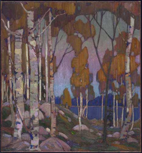 Painting Code#40981-Thomson, Tom(Canadian, 1877-1917): Decorative Landscape Birches