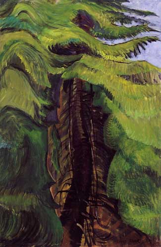 Painting Code#41002-Emily Carr(Canadian, 1871-1945): Cedar Sanctuary