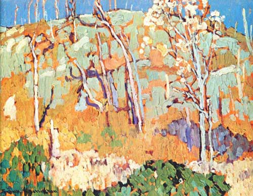 Painting Code#41006-Frank Johnston(Canadian, 1888-1949): Patterned Hillside