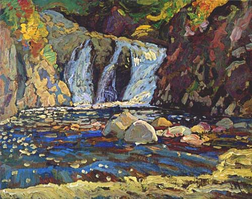 Painting Code#41016-J. E. H. MacDonald(Canadian, 1873-1932): The Little Falls Sketch