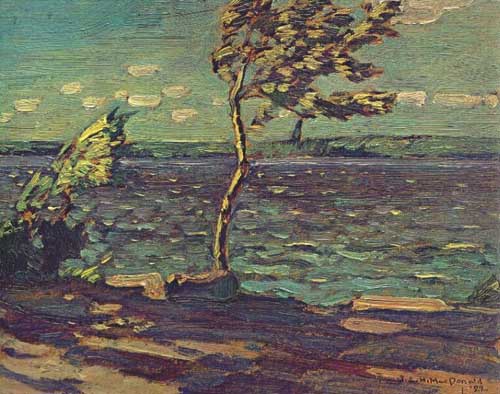 Painting Code#41018-J. E. H. MacDonald(Canadian, 1873-1932): Windy Day Little Turtle Lake