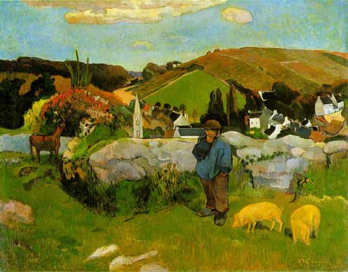 Painting Code#41026-Gauguin, Paul: The Swineherd, Brittany