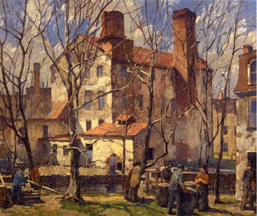 Painting Code#41126-Robert Spencer - A Day in March (also known as Mills)