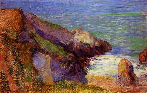 Painting Code#41267-Gauguin, Paul - Rocks on the Breton Coast