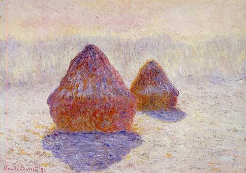 Painting Code#41345-Monet, Claude - Grainstacks, White Frost Effect ( Grainstacks, In Snowy Effect By Monet)