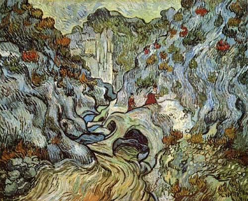 Painting Code#41536-Vincent Van Gogh - A Path through a Ravine