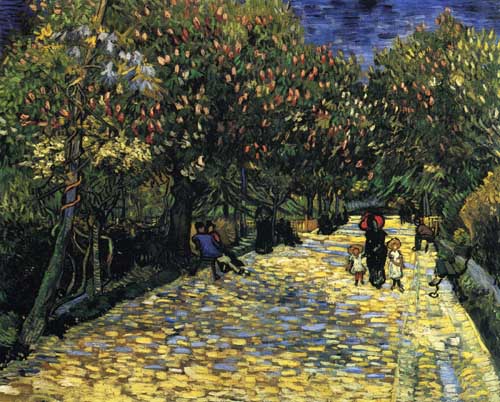 Painting Code#41540-Vincent Van Gogh - Avenue with Flowering Chestnut Trees
