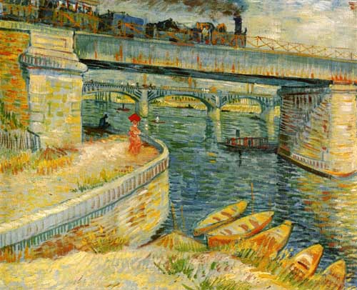 Painting Code#41542-Vincent Van Gogh - Bridges across the Seine at Asnieres