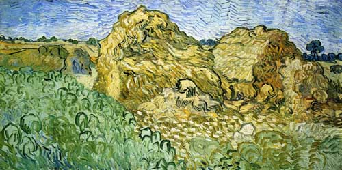 Painting Code#41550-Vincent Van Gogh - Field with Stacks of Wheat