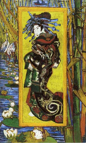 Painting Code#41560-Vincent Van Gogh - Japonaiserie, Oiran, after Kesai Eisen