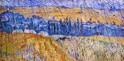Painting Code#41562-Vincent Van Gogh - Landscape in the Rain