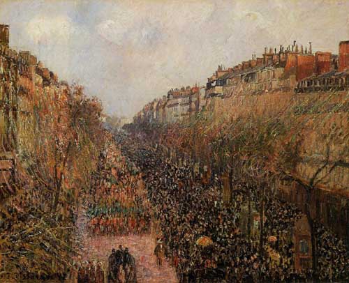 Painting Code#41672-Pissarro, Camille - Boulevard Montmartre, Mardi-Gras