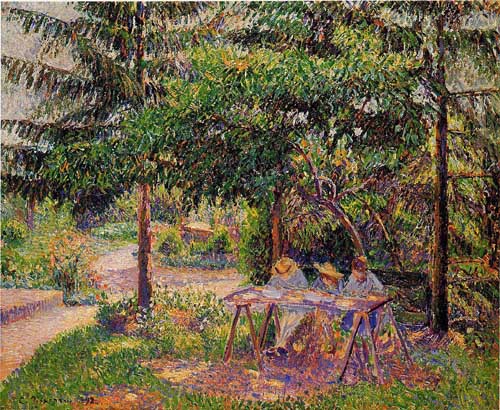 Painting Code#41679-Pissarro, Camille - Children in a Garden at Eragny