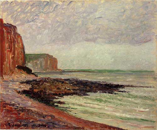 Painting Code#41681-Pissarro, Camille - Cliffs at Petit Dalles