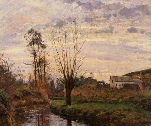 Painting Code#41737-Pissarro, Camille - Landscape with Small Stream