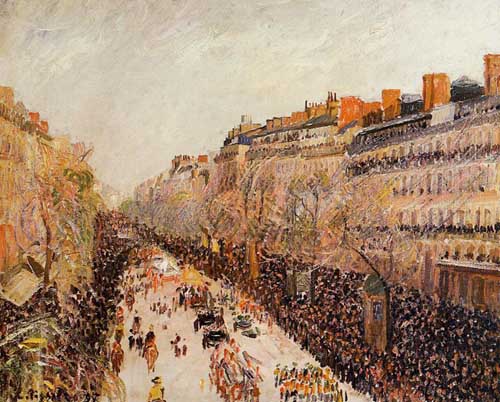 Painting Code#41756-Pissarro, Camille - Mardi-Gras on the Boulevards