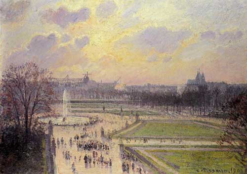 Painting Code#41854-Pissarro, Camille - The Bassin des Tuileries, Afternoon