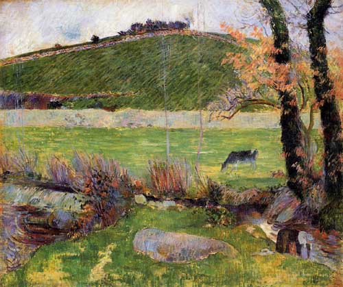 Painting Code#42093-Gauguin, Paul - A Meadow on the Banks of the Aven