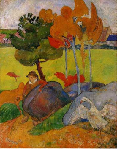 Painting Code#42106-Gauguin, Paul - Breton Boy in a Landscape