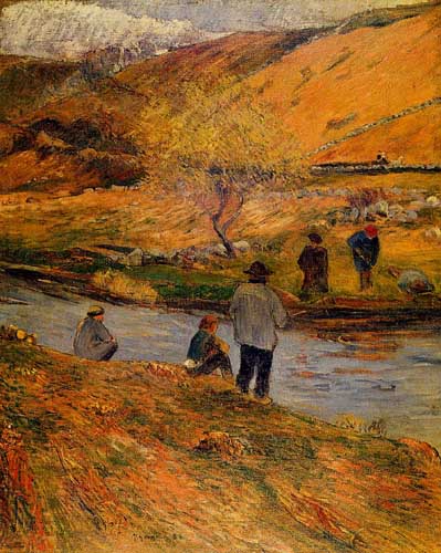 Painting Code#42107-Gauguin, Paul - Breton Fishermen