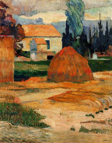 Painting Code#42145-Gauguin, Paul - Haystack, near Arles
