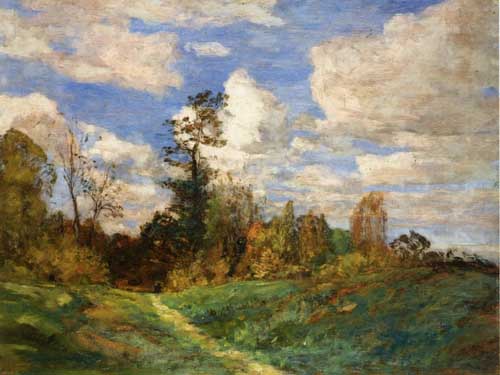 Painting Code#42302-Eugene-Louis Boudin - Forest Landscape
